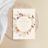 Minimalistische Boho Wildflower Bloemen Bruiloft Kaart