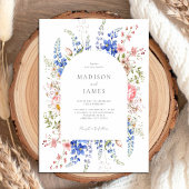 Minimalistische Boho Wildflower Bloemen Bruiloft Kaart