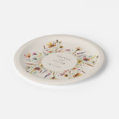 Minimalistische Boho Wildflower Bloemen Bruiloft Papieren Bordje (Gekanteld)