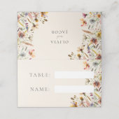 Minimalistische Boho Wildflower Bloemen Bruiloft Plaatskaartje (Buitenkant ongevouwen)