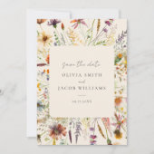 Minimalistische Boho Wildflower Bloemen Bruiloft Save The Date (Voorkant)