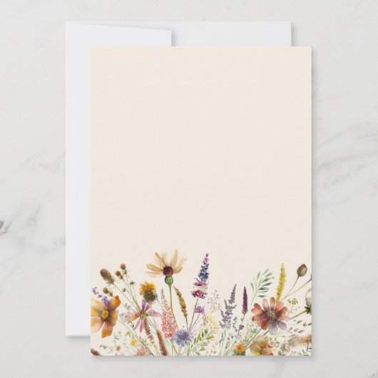 Minimalistische Boho Wildflower Bloemen Bruiloft Save The Date (Achterkant)