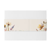 Minimalistische Boho Wildflower Bloemen Bruiloft Uitnodigingen Wikkel (Achterkant Voorbeeld)