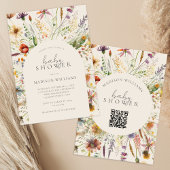 Minimalistische Boho Wildflower Floral Baby shower Kaart