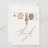 Minimalistische Boho Winter Jongenskleding Baby sh Bedankkaart (Voorkant)