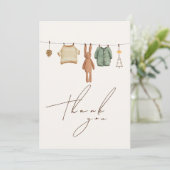 Minimalistische Boho Winter Jongenskleding Baby sh Bedankkaart (Staand voorkant)