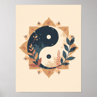 Minimalistische Boho Yin-Yang Wall Art Poster