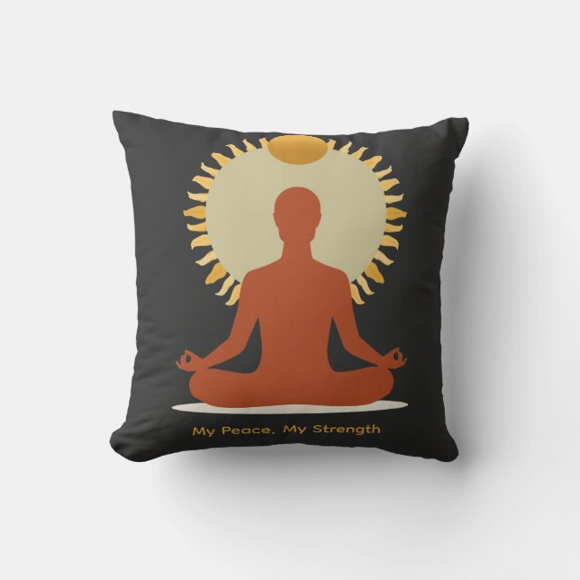 Minimalistische Boho Zon Mandala Vaderdag Kussen (Voorkant)