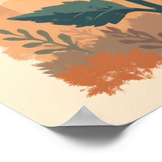 Minimalistische Boho zonnebloem Poster (Hoek)