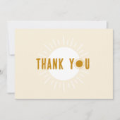 Minimalistische Boho Zonneschijn Baby Shower Feest Bedankkaart (Voorkant)