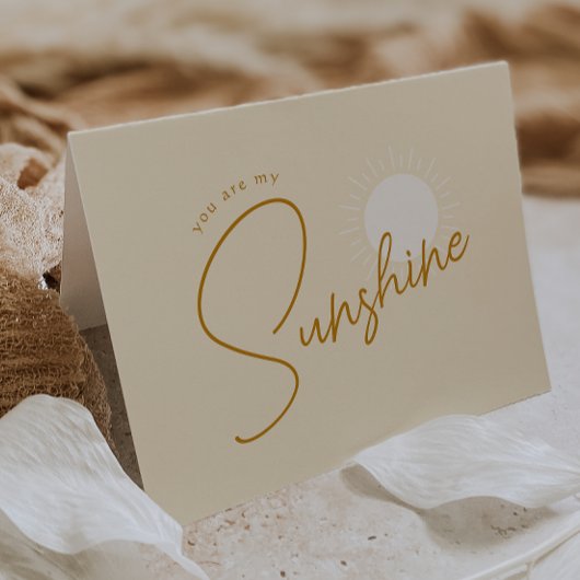 Minimalistische Boho Zonneschijn Opgevouwen Baby S Bedankkaart