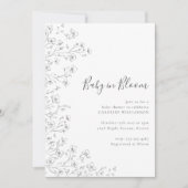 Minimalistische Boho Zwart Wit Bloemen Art Baby sh Kaart (Voorkant)