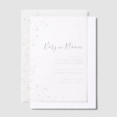 Minimalistische Boho Zwart Wit Bloemen Art Baby sh Vellum Uitnodigingen (Offset)