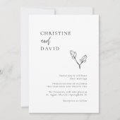 Minimalistische Boho zwart-wit trouwkaart Kaart (Voorkant)