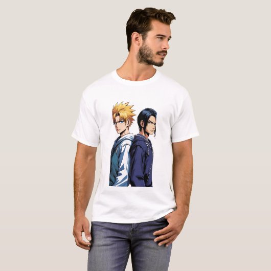 Minimalistische Bold Anime Warrior Shirt (Voorkant volledig)