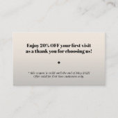 Minimalistische Bold Black Faux Zilveren Salon Cou Kortingskaartje (Voorkant)