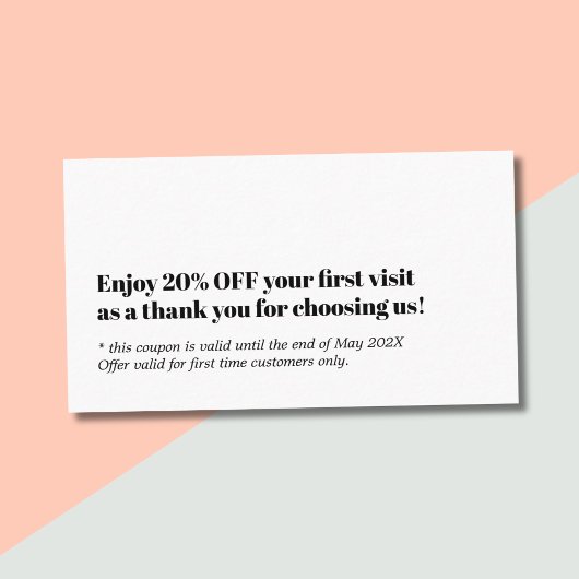 Minimalistische Bold Black White Bold Salon Coupon