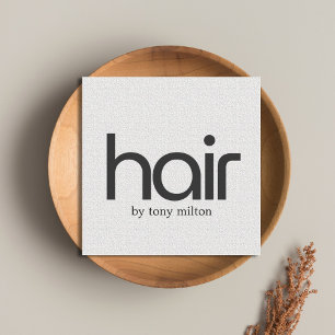 Minimalistische Bold Black White Hair Salon Vierkante Visitekaartje