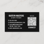 Minimalistische Bold Black White Typografie Visitekaartje (Achterkant)