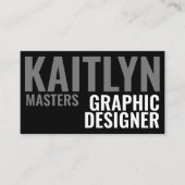 Minimalistische Bold Black White Typografie Visitekaartje (Voorkant)