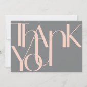 Minimalistische Bold Coral Grey foto Bedankkaart (Voorkant)