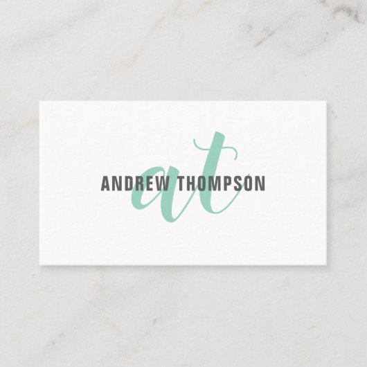 Minimalistische Bold Groen Grijs Wit Consultant Visitekaartje (Voorkant)