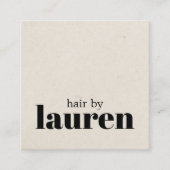 Minimalistische Bold Natural Black Hair Salon Vierkante Visitekaartje (Voorkant)