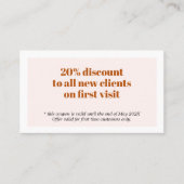 Minimalistische Bold Pastel Brown Salon Coupon (Voorkant)