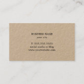 Minimalistische Bold Premium Kraft Black Consultan Visitekaartje (Achterkant)