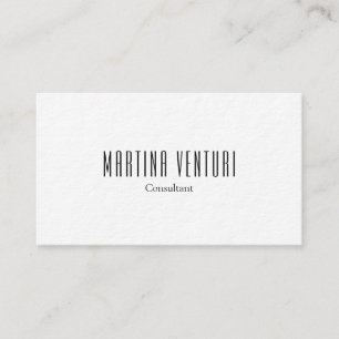 Minimalistische Bold Professionele Plain Zwart Wit Visitekaartje