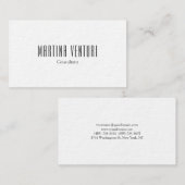 Minimalistische Bold Professionele Plain Zwart Wit Visitekaartje (Voorkant / Achterkant)