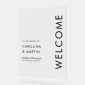 Minimalistische Bold Script Wedding Welkom Acryl Bord (Hoek)