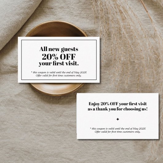 Minimalistische Bold Zwart Wit Salon Coupon