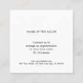 Minimalistische Bold Zwart Wit Salon Eerste keer Kortingskaartje (Achterkant)