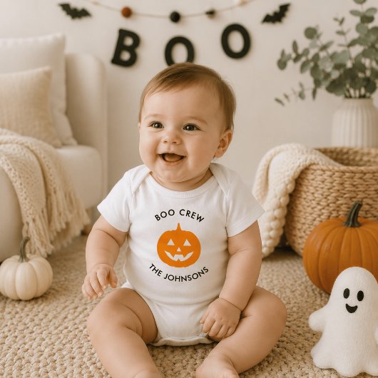 Minimalistische Boo Crew Pompoen – Persoonlijk Romper