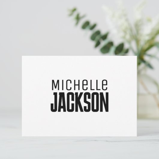 Minimalistische boodschap over de moderne Jouw naa Bedankkaart (Staand voorkant)