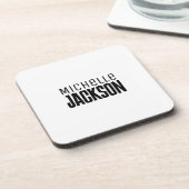 Minimalistische boodschap over de moderne Jouw naa Bier Onderzetter (Linkerzijde)