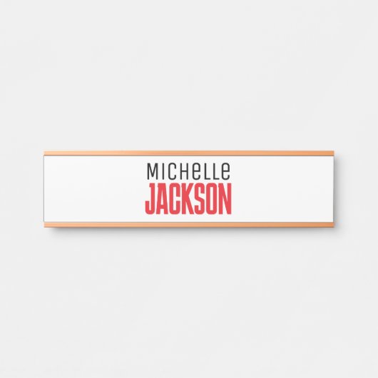 Minimalistische boodschap over de moderne Jouw naa Deurbordje (Voorkant)