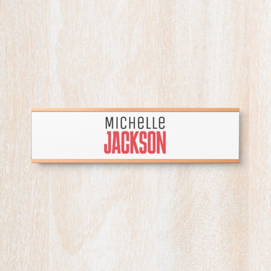 Minimalistische boodschap over de moderne Jouw naa Deurbordje (Voorkant)