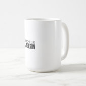 Minimalistische boodschap over de moderne Jouw naa Koffiemok (Voorkant rechts)