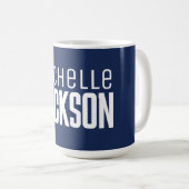 Minimalistische boodschap over de moderne Jouw naa Koffiemok (Voorkant rechts)