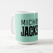 Minimalistische boodschap over de moderne Jouw naa Koffiemok (Voorkant links)