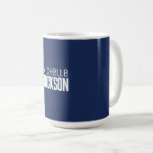 Minimalistische boodschap over de moderne Jouw naa Koffiemok (Voorkant rechts)