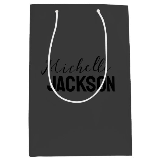 Minimalistische boodschap over de moderne Jouw naa Medium Cadeauzakje (Voorkant)