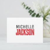 Minimalistische boodschap over de moderne Jouw naa RSVP Kaartje (Staand voorkant)