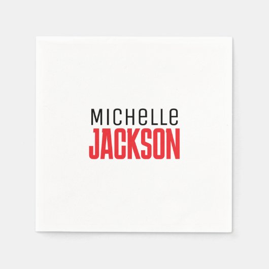 Minimalistische boodschap over de moderne Jouw naa Servet (Voorkant)