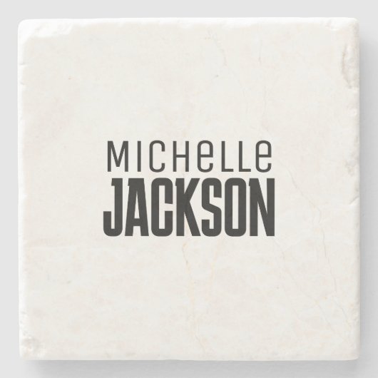 Minimalistische boodschap over de moderne Jouw naa Stenen Onderzetter (Voorkant)