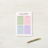 Minimalistische boodschappenlijst met kleurorganis post-it® notes (Op bureau)