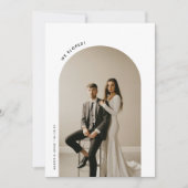 Minimalistische boog 2-foto bruiloft elopement aankondiging (Voorkant)