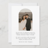 Minimalistische boog 2-foto bruiloft elopement aankondiging (Achterkant)